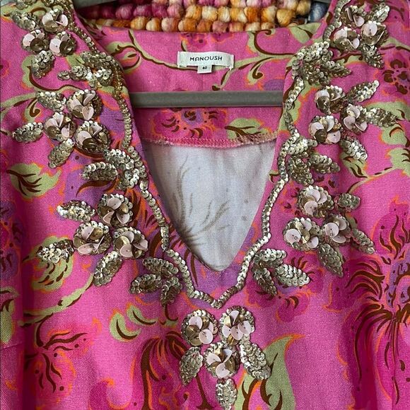 Pink Floral Embellished Tunic - Picture 4 of 10